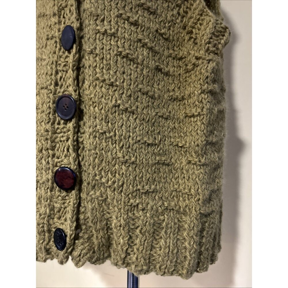 French Angora Wool Boho Hippie Chunky Knit Sweater Vest Art to Wear Large XL New - Picture 9 of 15
